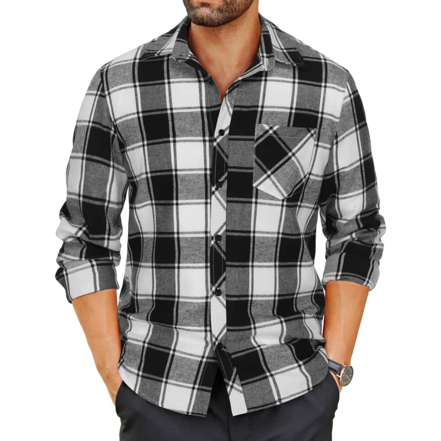 Coofandy Men's Flannel Plaid Shirt for $10 Coofandy Men's Flannel Plaid Shirt for $10