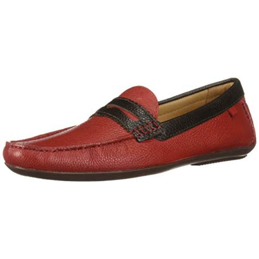 Marc Joseph New York Men's Leather Made in Brazil Union Street 2.0 Penny Driving Loafer, red for $37