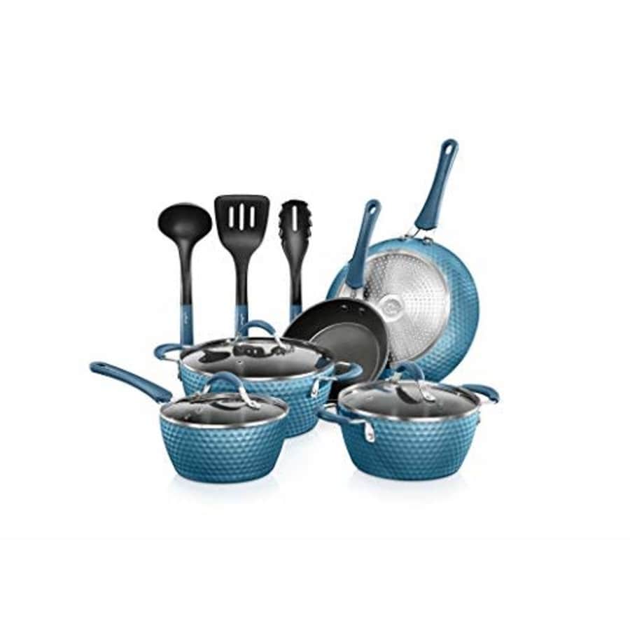 NutriChef Nonstick Cookware Excilon | Home Kitchen Ware Pots & Pan Set with Saucepan, Frying Pans, for $82