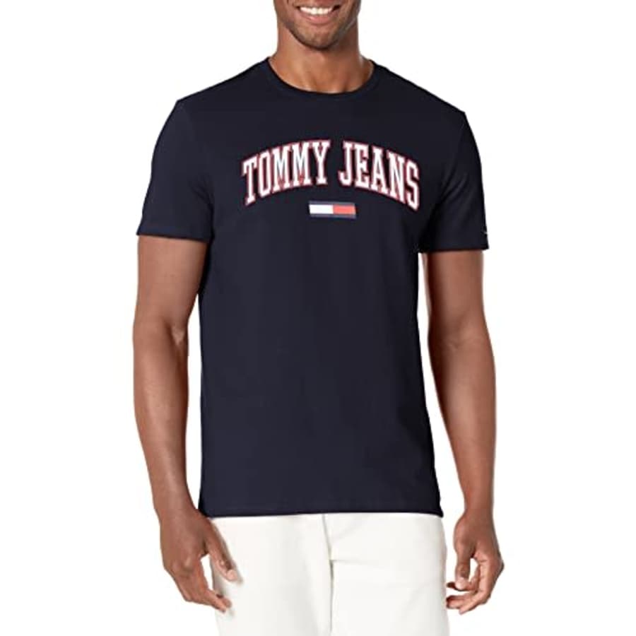 Tommy Hilfiger Men's Tommy Jeans Short Sleeve T-Shirt, Deep Blue, XL for $39