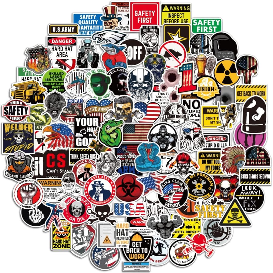 Favorgear 105-Piece Waterproof Vinyl Hard Hat Stickers for $6 Favorgear 105-Piece Waterproof Vinyl Hard Hat Stickers for $6