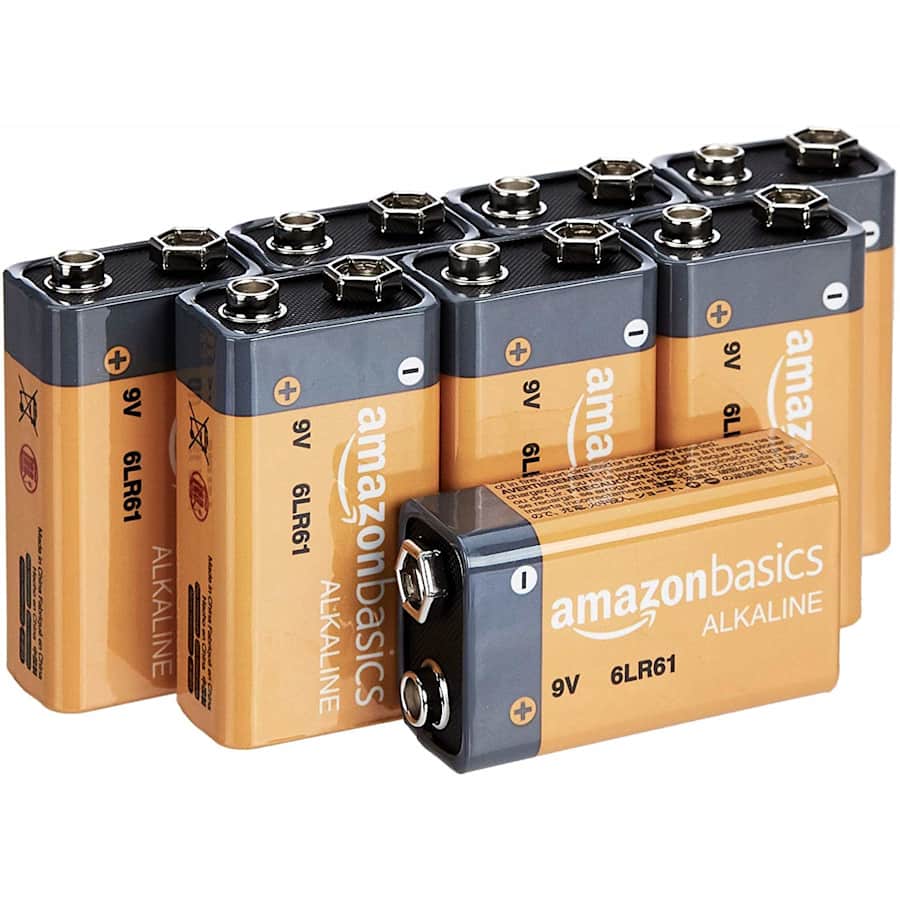 AmazonBasics 9-Volt Everyday Alkaline Batteries 8-Pack for $7