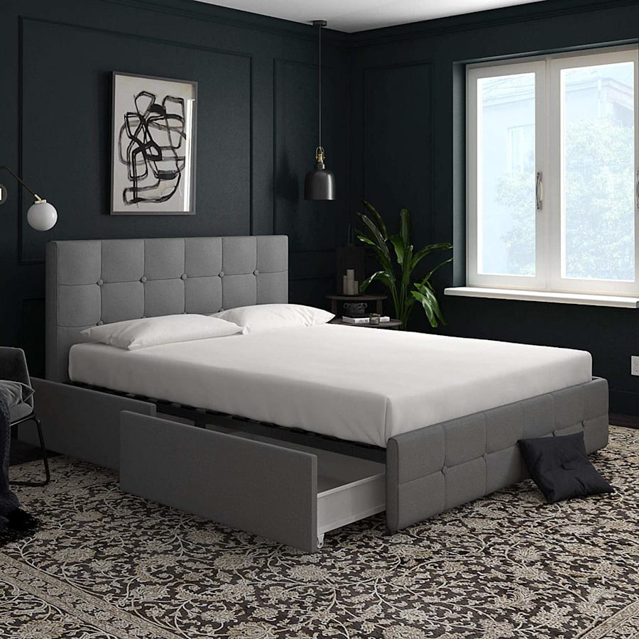 DHP Rose Upholstered 4-Drawer Queen Storage Bed for $302