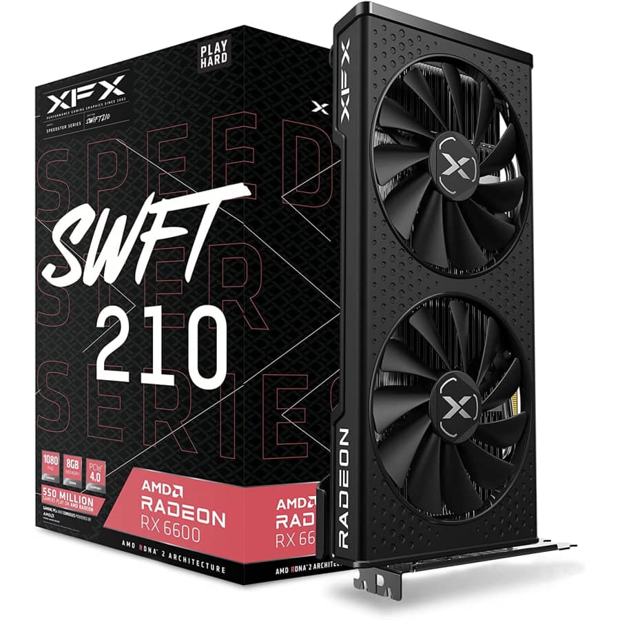 XFX Speedster SWFT 210 Radeon RX 6600 CORE 8GB GDDR6 Graphics Card for $200