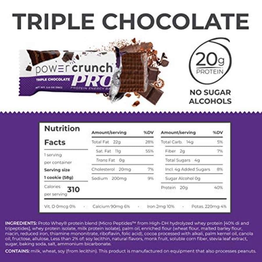 Power Crunch PRO Whey Protein Bar, High Protein Snacks with 20g Protein, Triple Chocolate, 2 Ounces for $36 Power Crunch PRO Whey Protein Bar, High Protein Snacks with 20g Protein, Triple Chocolate, 2 Ounces for $36