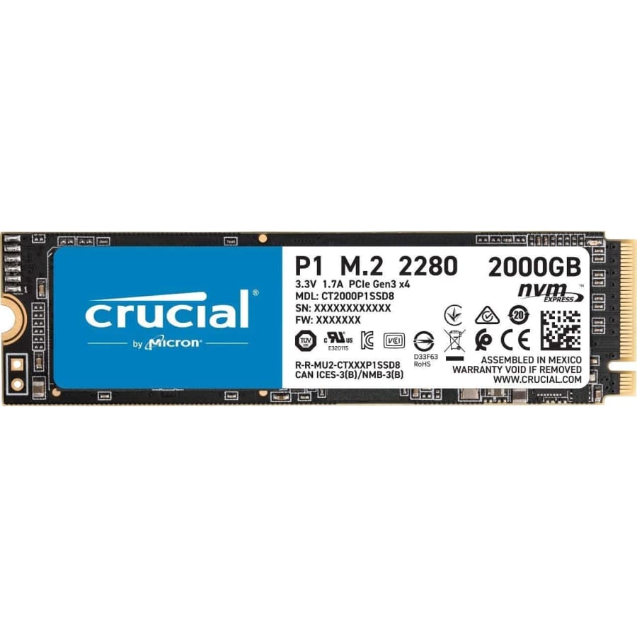 Crucial P1 2TB 3D NAND NVMe PCIe Internal SSD for $177 Crucial P1 2TB 3D NAND NVMe PCIe Internal SSD for $177