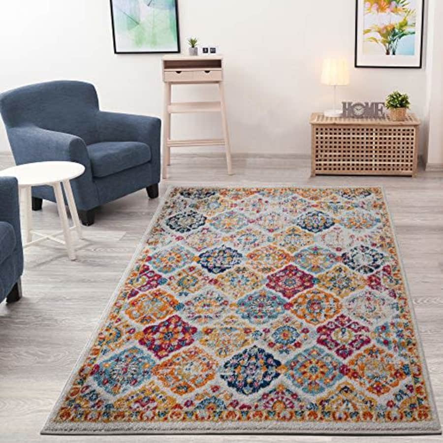 Ottomanson Rixos Collection Area Rug, 5'3" X 7', Cream/Orange for $44 Ottomanson Rixos Collection Area Rug, 5'3" X 7', Cream/Orange for $44