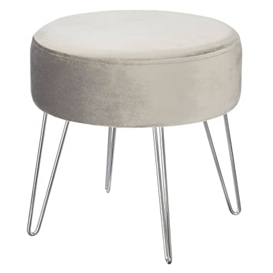 mDesign Round Padded Ottoman Footstool with Metal Hairpin Legs - Small Stool and Chair Pouf for $45 mDesign Round Padded Ottoman Footstool with Metal Hairpin Legs - Small Stool and Chair Pouf for $45