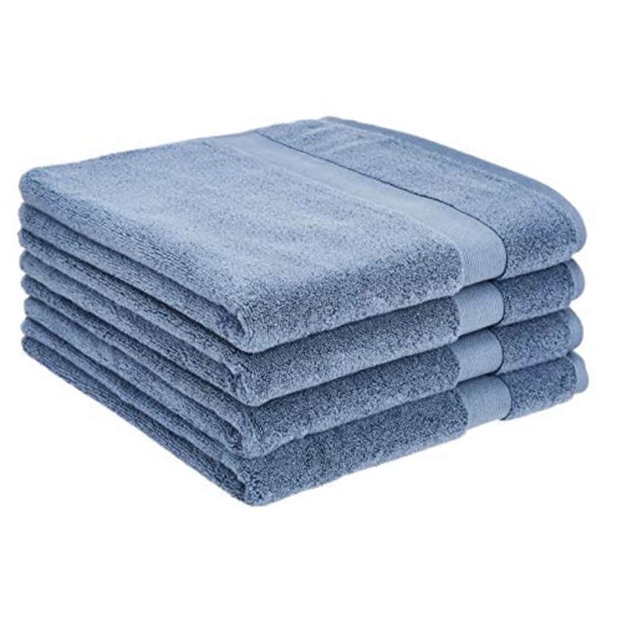 Amazon Basics Dual Performance Bath Towel - 4-Pack, True Blue for $37 Amazon Basics Dual Performance Bath Towel - 4-Pack, True Blue for $37