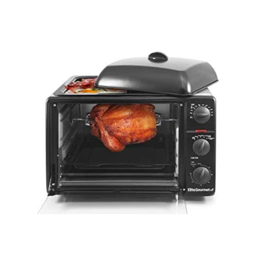 Elite Gourmet Counter Top Toaster Oven Rotisserie, Bake, Grill, Broil, Roast, Toast, Keep Warm and for $83