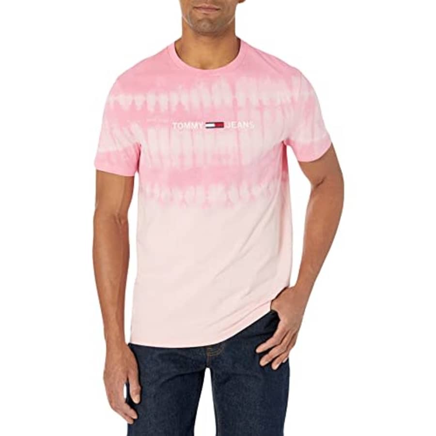 Tommy Hilfiger Men's Tommy Jeans Graphic T Shirt, Coral Blush, LG for $30 Tommy Hilfiger Men's Tommy Jeans Graphic T Shirt, Coral Blush, LG for $30