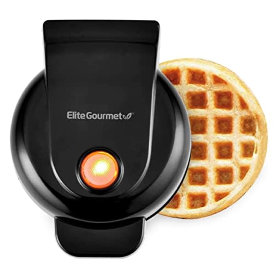 Elite Gourmet EWM013B Electric Nonstick Mini Waffle Maker with 5-inch cooking surface, Belgian for $10 Elite Gourmet EWM013B Electric Nonstick Mini Waffle Maker with 5-inch cooking surface, Belgian for $10