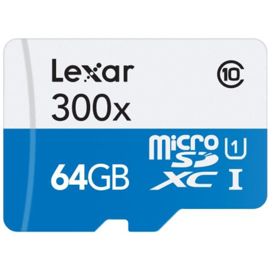 Lexar High-Performance microSDXC 300x 64GB UHS-I/U1 w/Adapter Flash Memory Card - LSDMI64GB1NL300A for $26