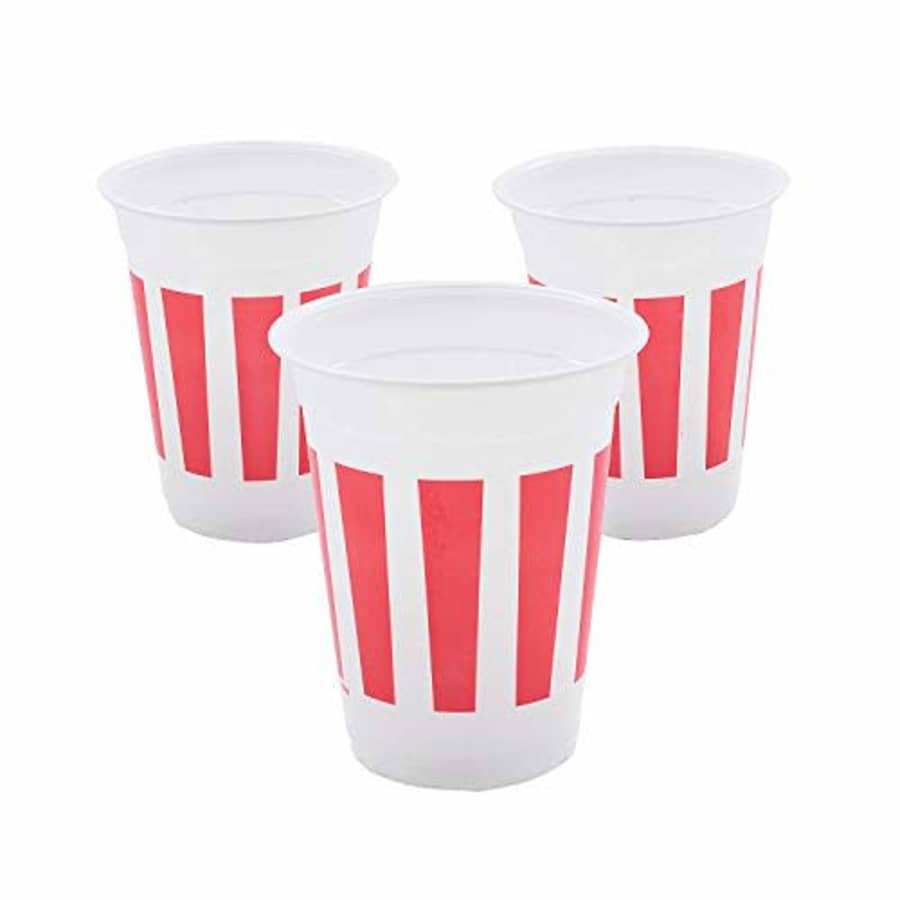 Fun Express 50 Pieces Carnival Plastic Cups, Each Holds 16 oz, BPA Free Plastic, Party Supplies, for $18