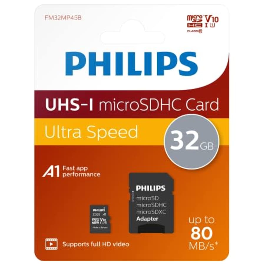 Philips 32 GB Class 10 Micro SDHC Memory Card with Adapter for $16 Philips 32 GB Class 10 Micro SDHC Memory Card with Adapter for $16