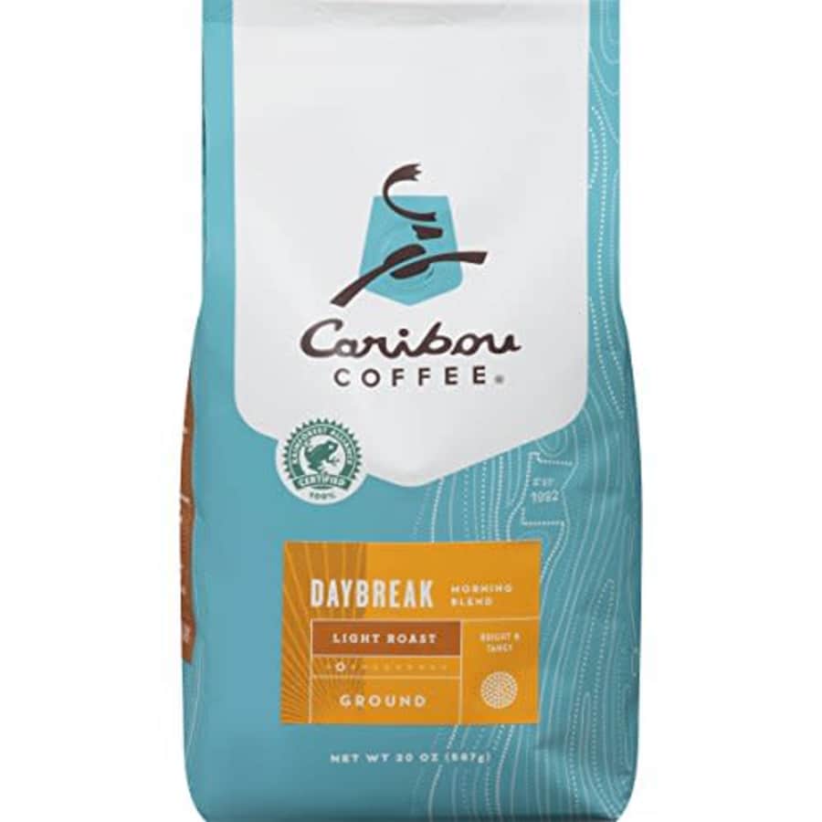 Caribou Coffee, Daybreak Morning Blend, Light Roast Ground Coffee, 20oz, Rainforest Alliance for $11 Caribou Coffee, Daybreak Morning Blend, Light Roast Ground Coffee, 20oz, Rainforest Alliance for $11