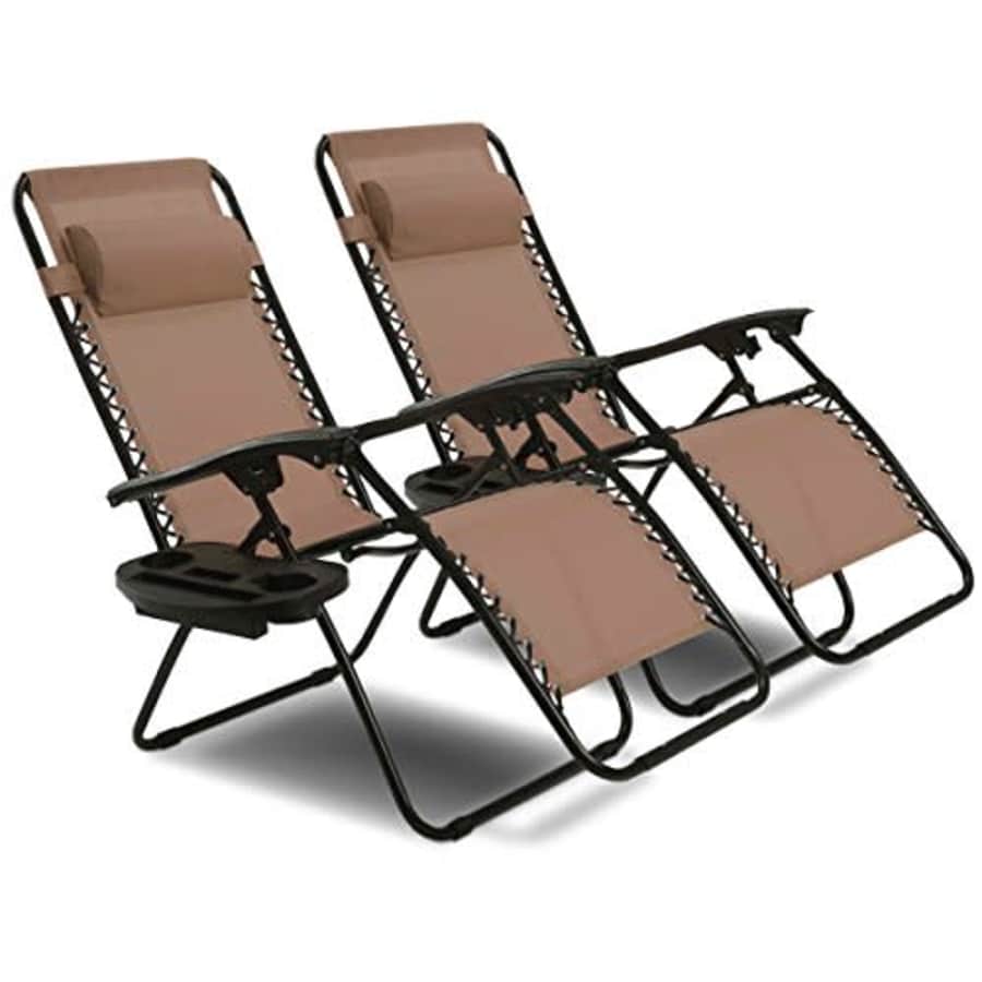 Goplus Zero Gravity Chair Set 2 Pack Adjustable Folding Lounge Recliners for Patio Outdoor Yard for $120