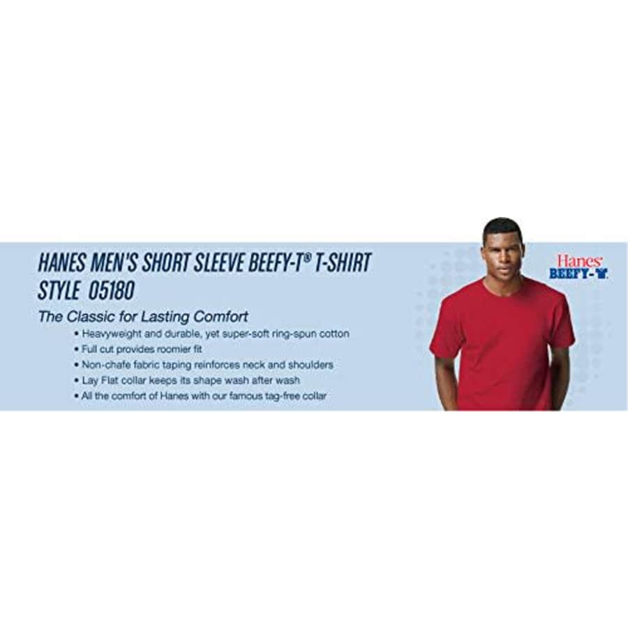 Hanes Men's Short-Sleeve Beefy T-Shirt,White,XXX-Large for $12