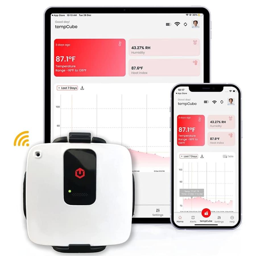 tempCube WiFi Temperature & Humidity Sensor w/ Rechargeable Battery for $109