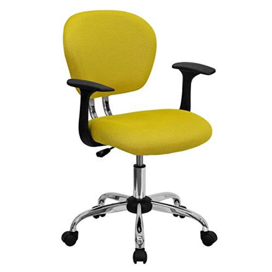 Flash Furniture Mid-Back Yellow Mesh Padded Swivel Task Office Chair with Chrome Base and Arms for $109