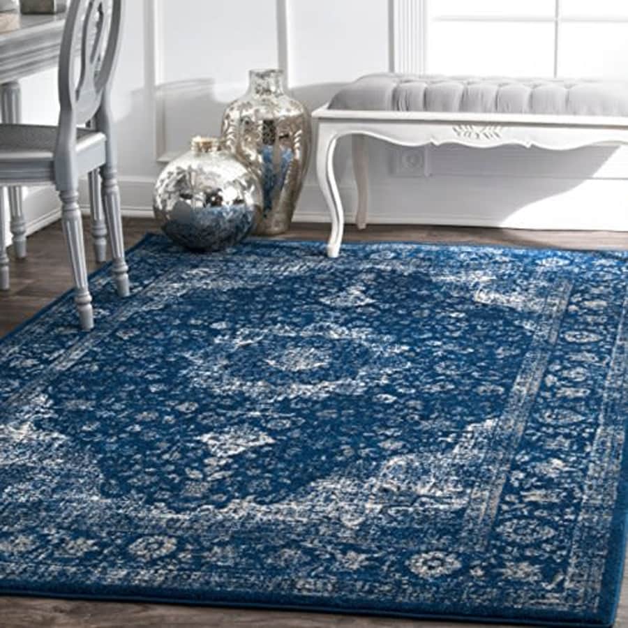 nuLOOM Paisley Verona Vintage Persian Area Rug, 5' x 7' 5", Dark Blue for $60 nuLOOM Paisley Verona Vintage Persian Area Rug, 5' x 7' 5", Dark Blue for $60