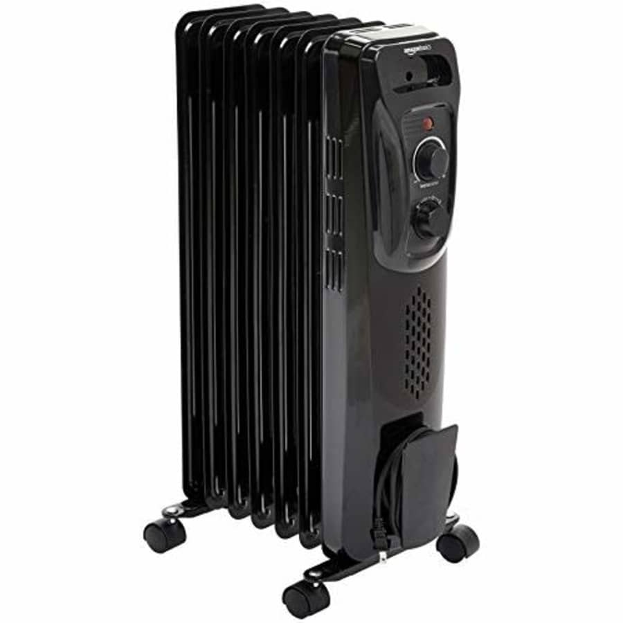 Amazon Basics Indoor Portable Radiator Heater, 1500 W, 14.8 x 11 x 25.2 Inch, Black for $64 Amazon Basics Indoor Portable Radiator Heater, 1500 W, 14.8 x 11 x 25.2 Inch, Black for $64