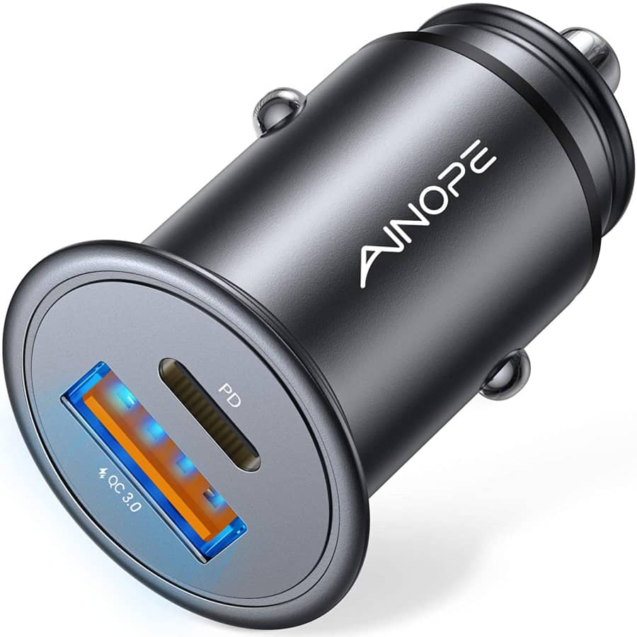 Ainope 36W Dual Port USB-C Car Charger for $10