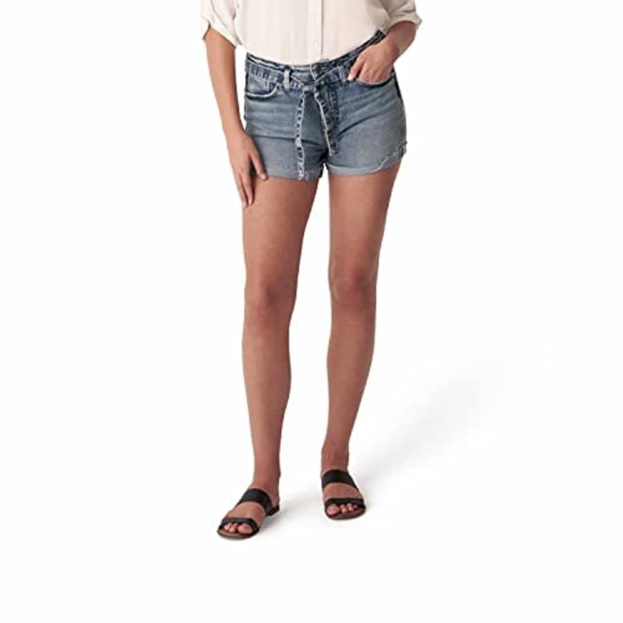 Silver Jeans Co. Women's Sure Thing High Rise Jean Shorts, Indigo, 29W for $53 Silver Jeans Co. Women's Sure Thing High Rise Jean Shorts, Indigo, 29W for $53