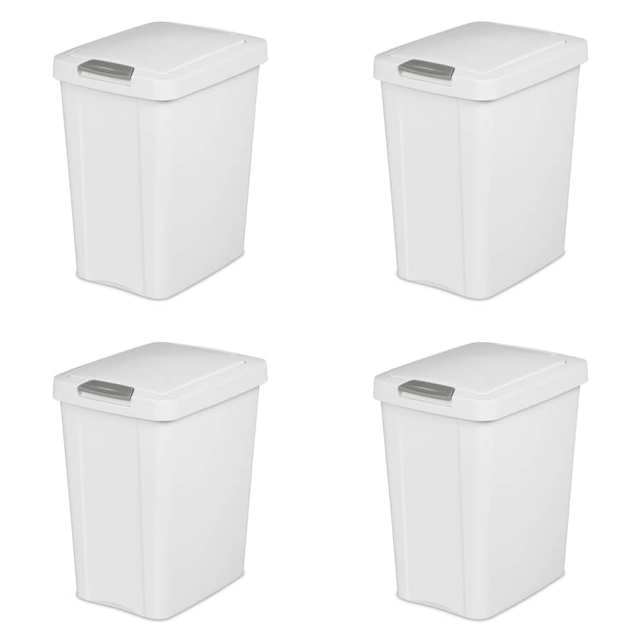 Sterilite 7.5-Gallon TouchTop Wastebasket 4-Pack for $18