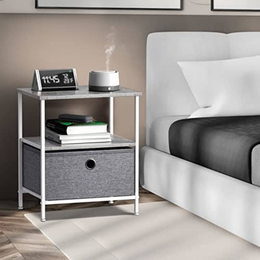 Sorbus Nightstand 1-Drawer Shelf Storage - Bedside Furniture & End Table Chest Dresser with Steel for $23