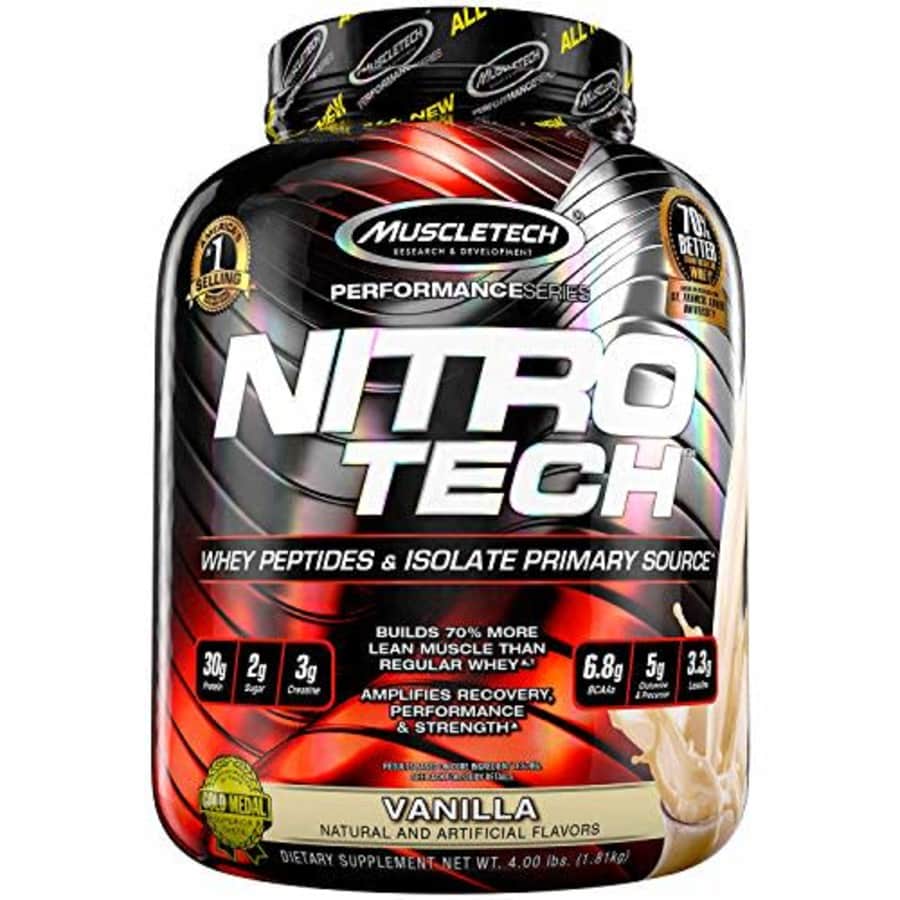 MuscleTech NitroTech Protein Powder Plus Muscle Builder, 100% Whey Protein with Whey Isolate, for $53 MuscleTech NitroTech Protein Powder Plus Muscle Builder, 100% Whey Protein with Whey Isolate, for $53