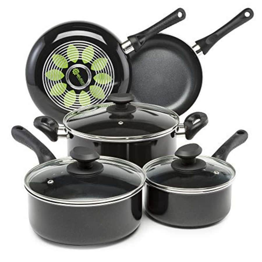 Ecolution Artistry Nonstick Cookware Set Pots and Pans, Dishwasher Safe, Scratch Resistant, With for $100