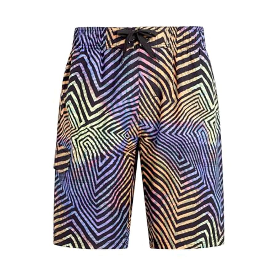Kanu Surf Men's Standard Wade Swim Trunks (Regular & Extended Sizes), Hyper Black/Multi for $21