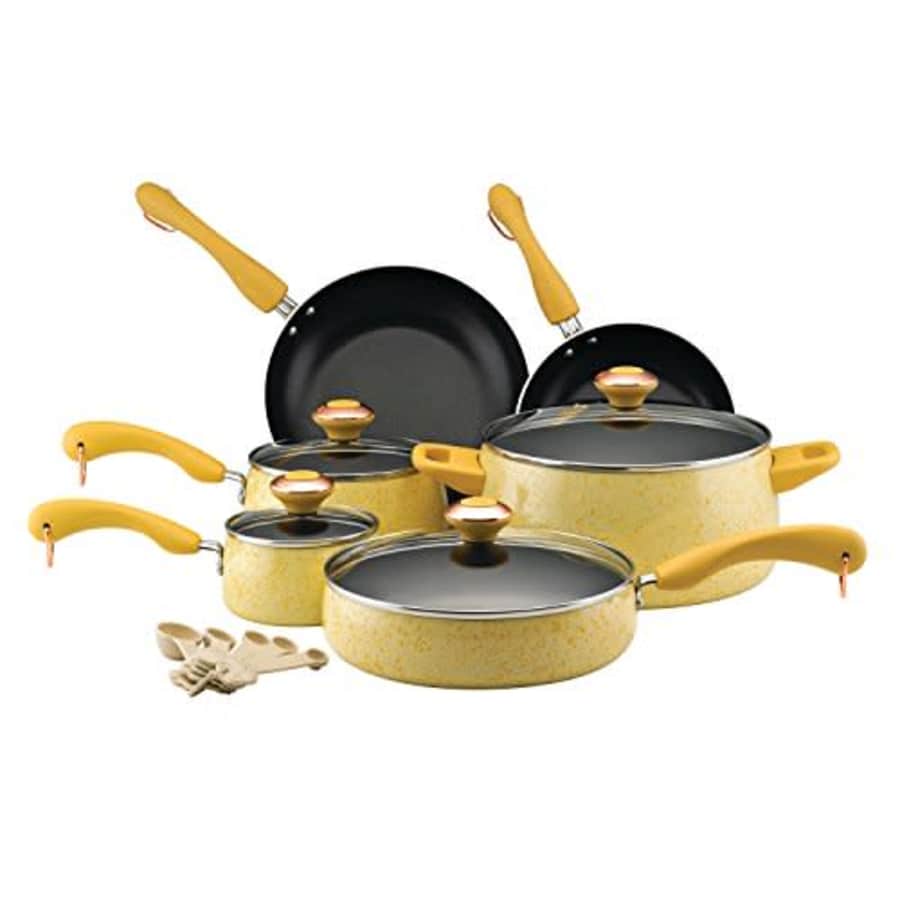 Paula Deen Signature Nonstick Cookware Pots and Pans Set, 15 Piece, Butter Speckle for $120