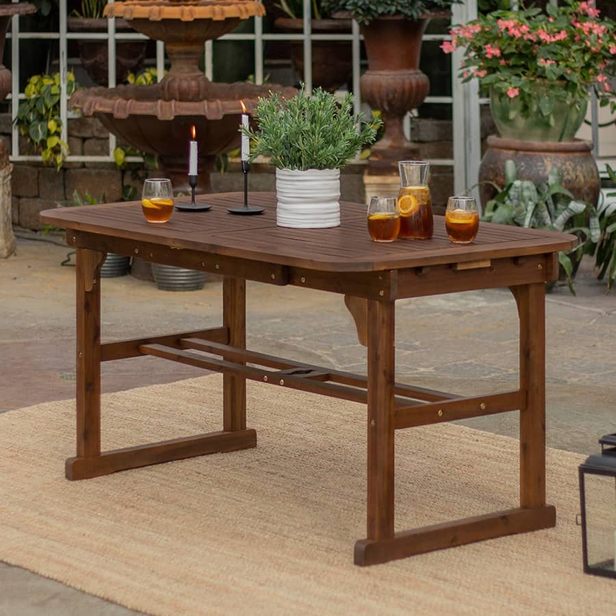 Walker Edison Maui Modern Acacia Patio Dining Table for $313 Walker Edison Maui Modern Acacia Patio Dining Table for $313