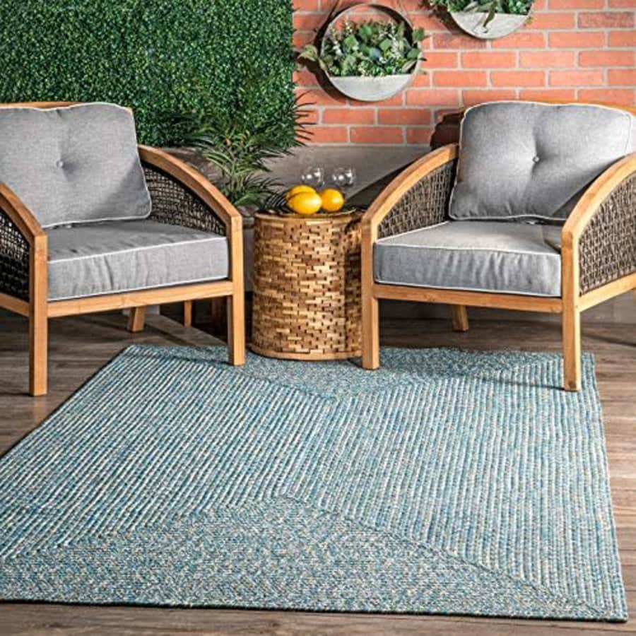 nuLOOM Lefebvre Braided Indoor/Outdoor Area Rug, 4' x 6', Aqua for $69