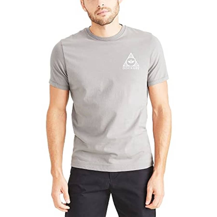 Dockers Men's Slim Fit Short Sleeve Graphic Tee Shirt, (New) Foil Grey-Triangle, XX-Large for $15 Dockers Men's Slim Fit Short Sleeve Graphic Tee Shirt, (New) Foil Grey-Triangle, XX-Large for $15