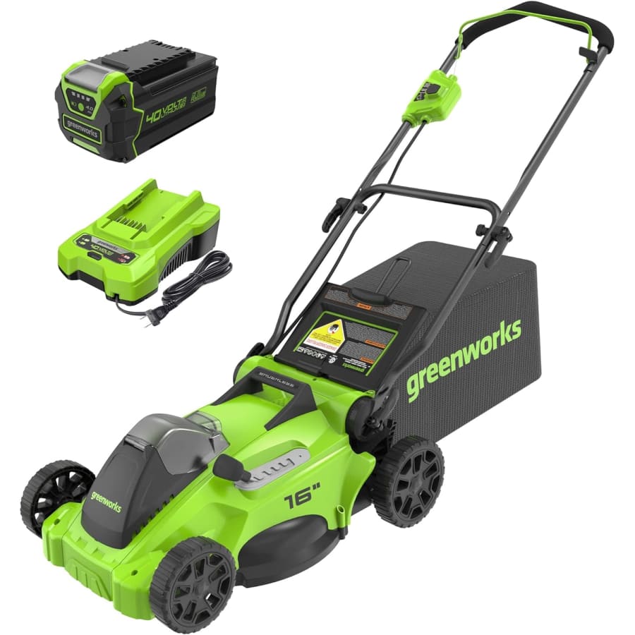 Greenworks 40V 16" Brushless Cordless Push Lawn Mower: $195