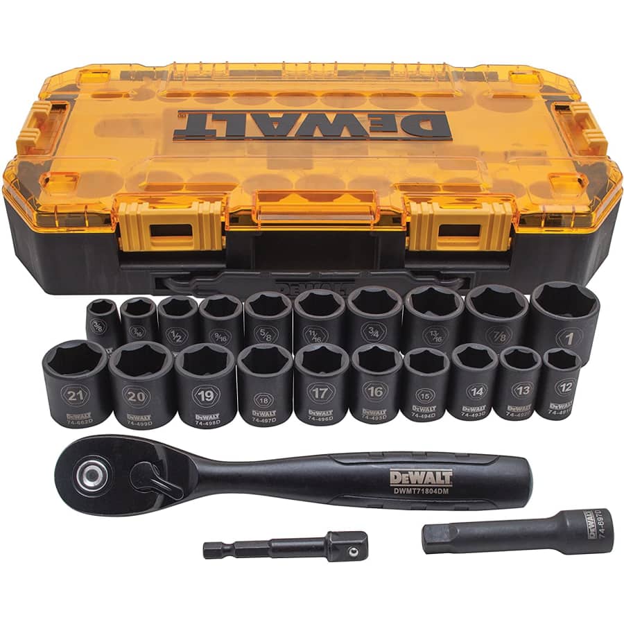 DeWalt 23-Piece 3/8" Drive Metric/SAE Impact Socket Set for $53