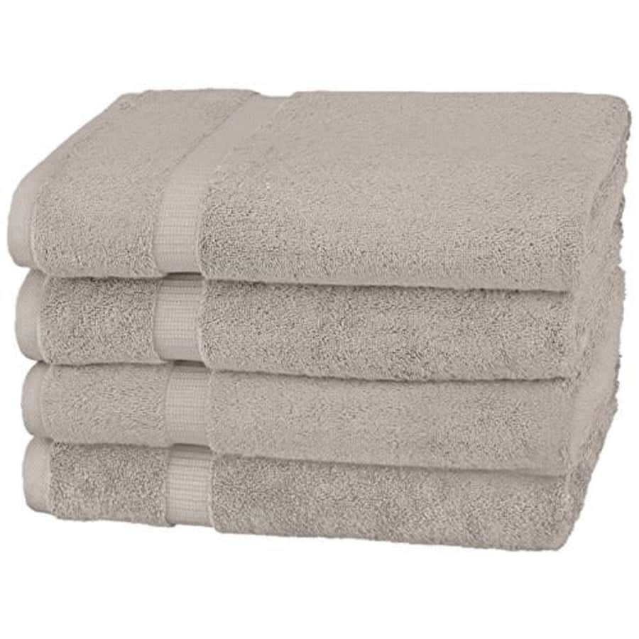 Amazon Brand Pinzon Organic Cotton Bath Towel, Set of 4, Marble Grey for $14 Amazon Brand Pinzon Organic Cotton Bath Towel, Set of 4, Marble Grey for $14
