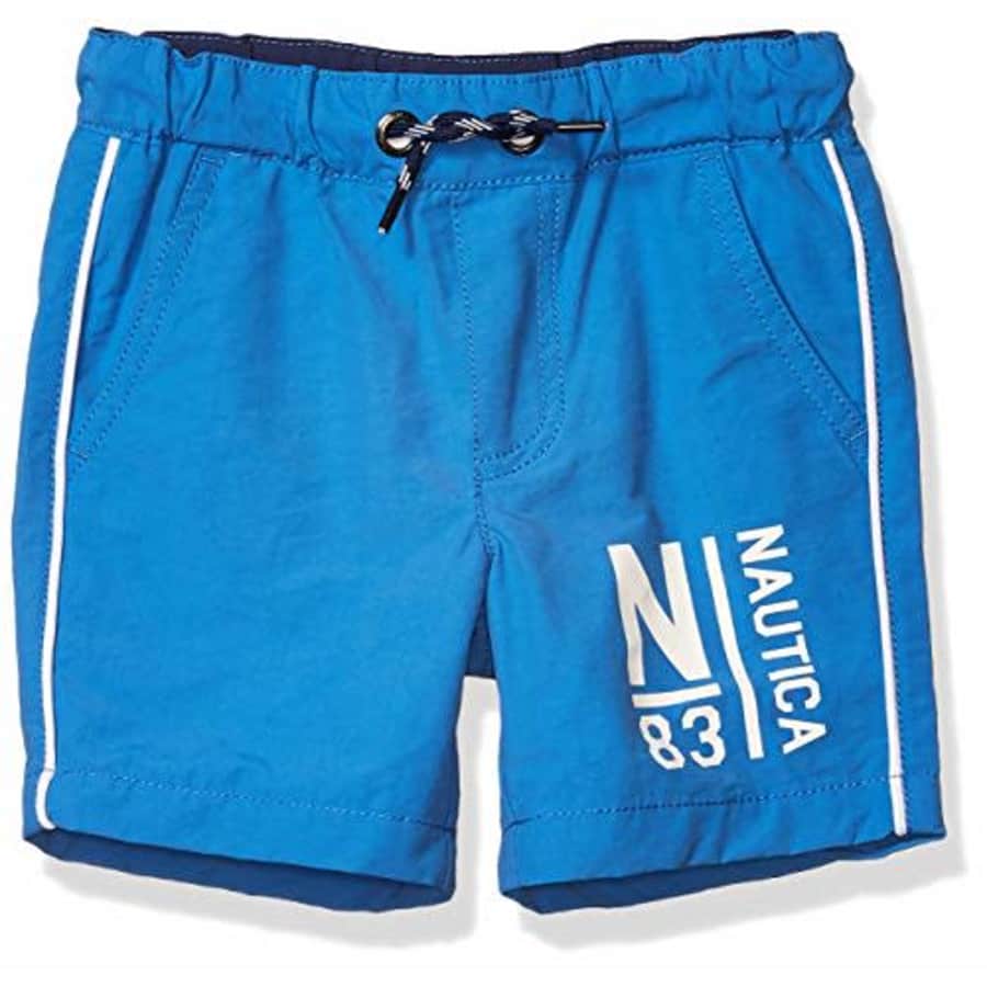 Nautica Boys' Mid-Length Pull on Shorts, Clear Skies, Small (8) for $17