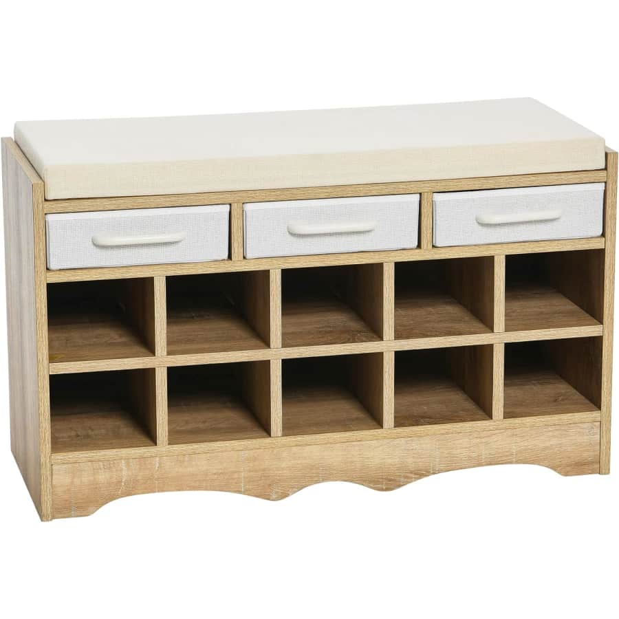 Household Essentials Shoe 10 Cubbies Entryway Bench for $99