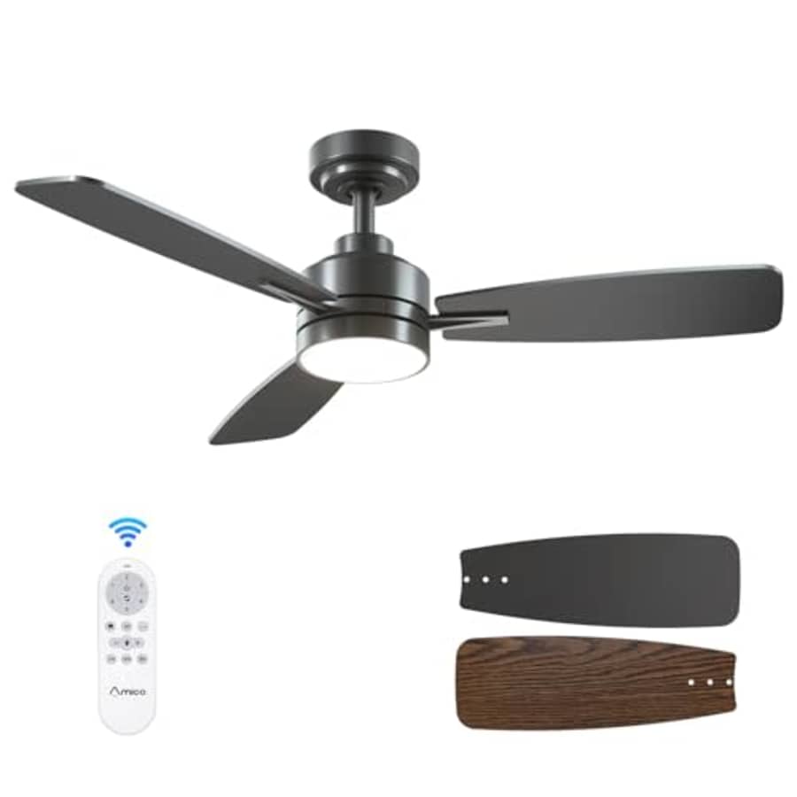 Amico Power Amico Ceiling Fans with Lights, 44 inch Ceiling fan with Light and Remote Control, Reversible, for $60 Amico Power Amico Ceiling Fans with Lights, 44 inch Ceiling fan with Light and Remote Control, Reversible, for $60