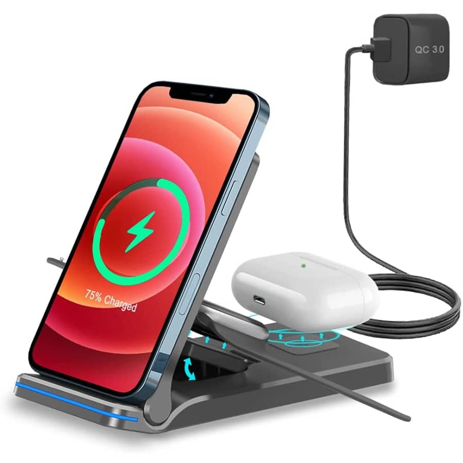 Exw Foldable 3-in-1 Wireless Charger for $21 Exw Foldable 3-in-1 Wireless Charger for $21