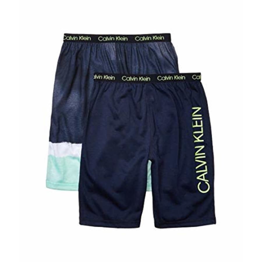 Calvin Klein Boys' Lounge Pajama Shorts, 2 Pack, Dipdye/Black Iris, X-Small-4/5 for $22