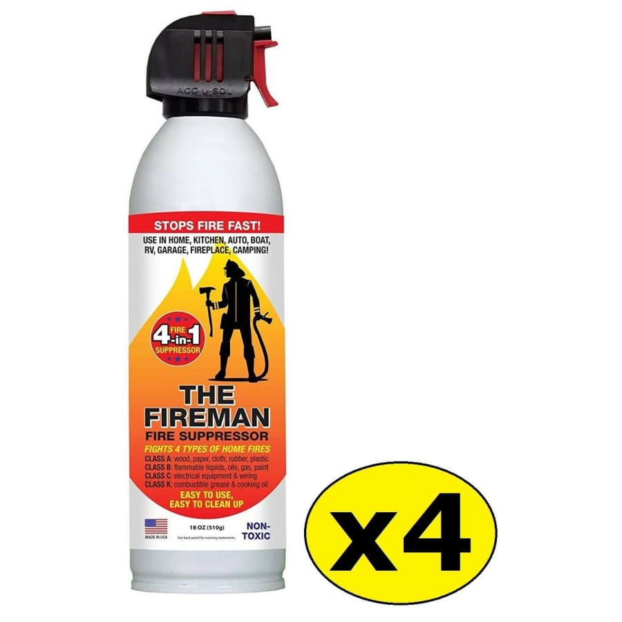 The Fireman Fire Suppressor 18-oz. Spray 4-Pack for $40 The Fireman Fire Suppressor 18-oz. Spray 4-Pack for $40