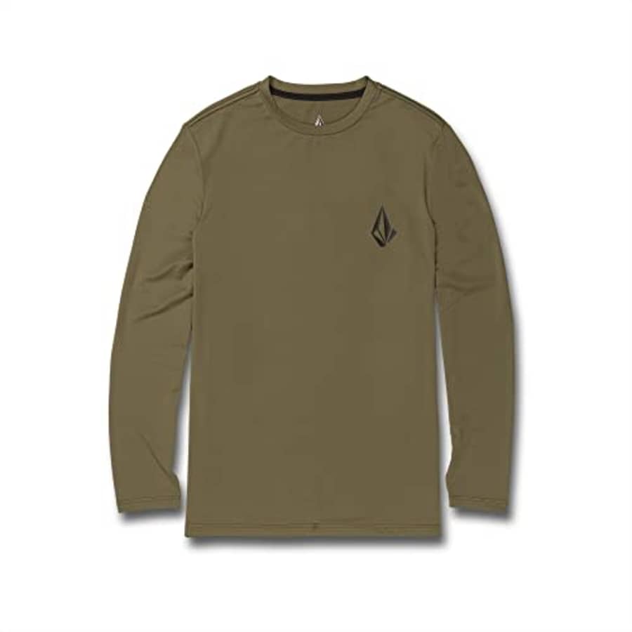 Volcom Men's Standard UPF 50+ Short Sleeve Loose Fit Rashguard, Military 3, Small for $38