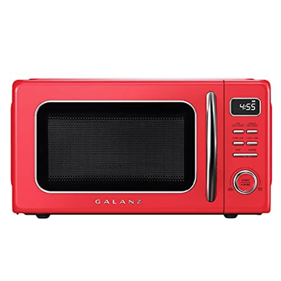 Galanz GLCMKZ11RDR10 Retro Countertop Microwave Oven with Auto Cook & Reheat, Defrost, Quick Start for $119
