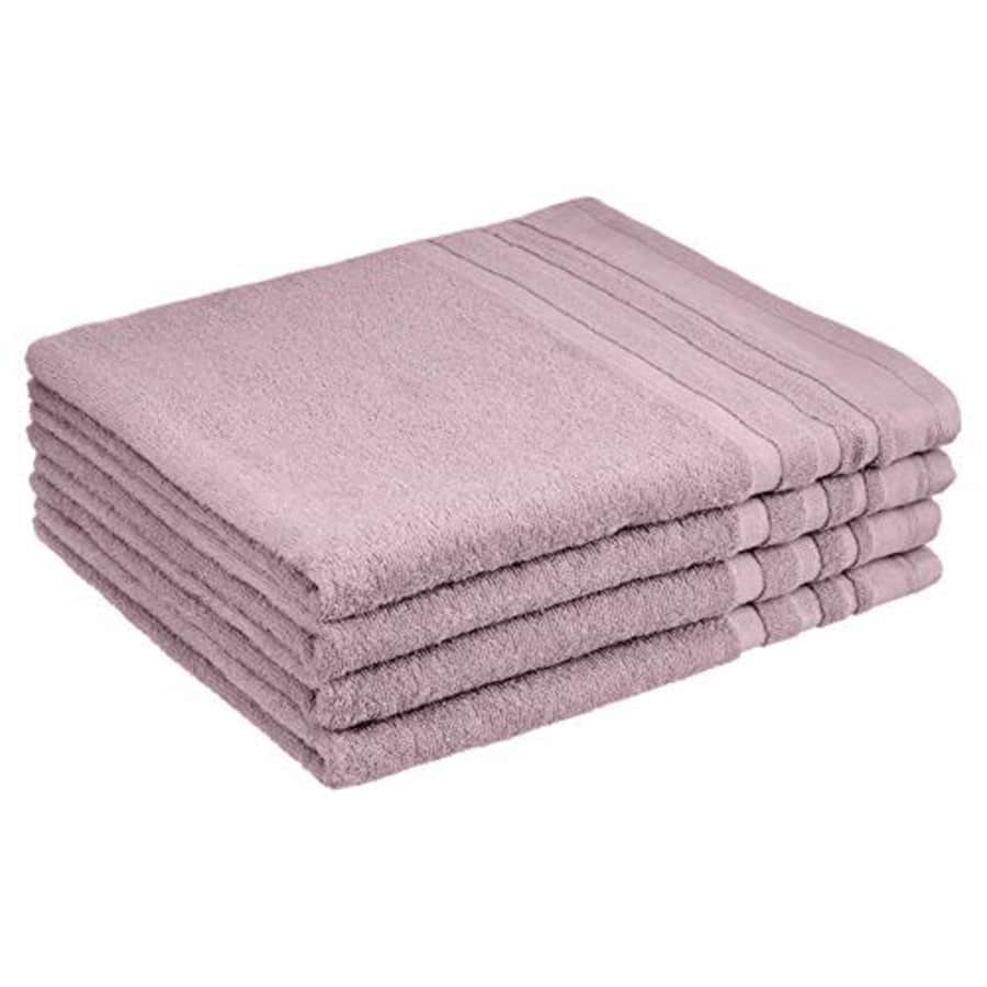 Amazon Basics Cosmetic Friendly Bath Towel 4-Pack, Lavender Bloom for $31 Amazon Basics Cosmetic Friendly Bath Towel 4-Pack, Lavender Bloom for $31