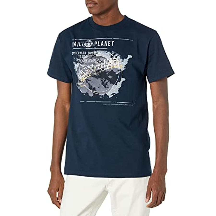DC Comics Men's Daily Source T-Shirt, Navy, Large for $10